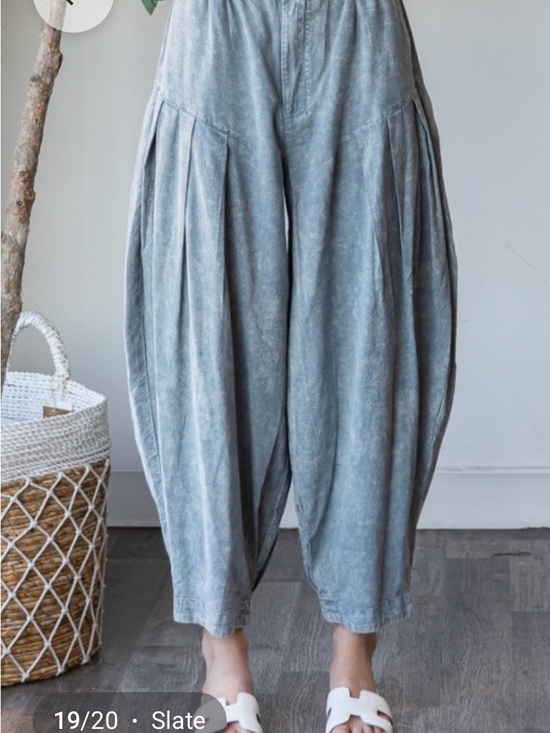 Oli & Hali Pants - Slate Grey Pleated Balloon BOHO style Pants